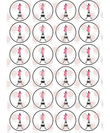 24 Cute Eiffel Tower Cupcake Toppers Paris France Theme #2 PREMIUM THICKNESS SWEETENED VANILLA Wafer Cake Decorations - Buy Online on GoSupps.com