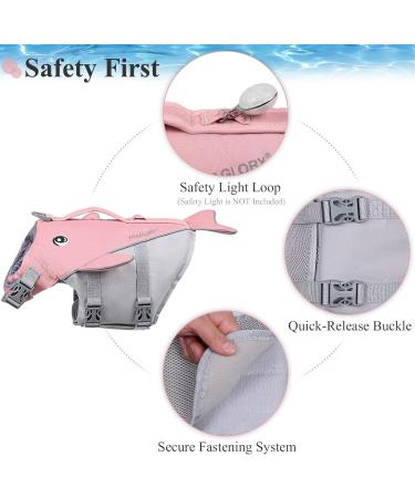 Vivaglory Dog Swimming Vest for Small & Medium Dogs - Adjustable Sporty Life Jacket Sakura Rosa L (66-79 cm) - Buy Online on GoSupps.com