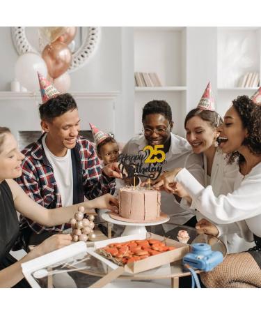 Happy 25th Birthday Cake Topper 25th Birthday Decorations for Her Happy Birthday Cake Topper Decoration 25th Birthday Cake Topper Birthday Cake Toppers 25th Birthday Theme Party Supplies - Buy Online on GoSupps.com