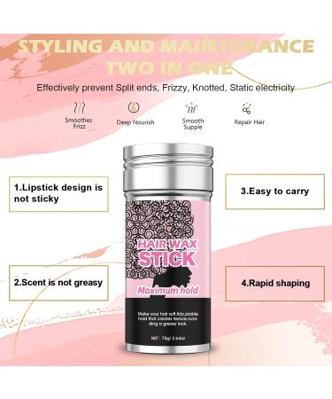 Hair Wax Stick Styling Balm Stick Bangs Anti Frizz Balm Hair Edge Clay Non-greasy Styling Pomade for Flyaway Frizzy Edge 75g - Buy Online on GoSupps.com