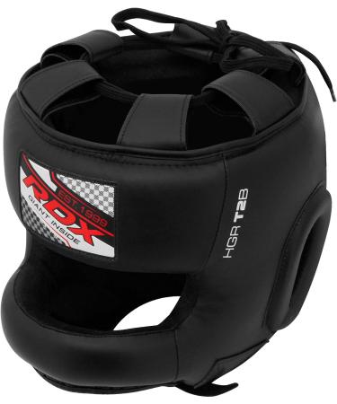 RDX Maya Hide Leather Boxing Headgear - Large, MMA Sparring, Kickboxing, Training, Taekwondo, Karate, BJJ Fighting - Black - Buy Online on GoSupps.com