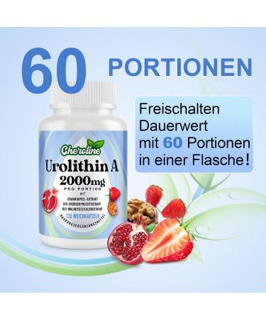 Urolithin A Supplement 2000mg - 120 Softgels for 60 Days - Enriched with Pomegranate Strawberry and Nut Extracts - for Mitochondria (120 Units Pack of 1) - Buy Online on GoSupps.com