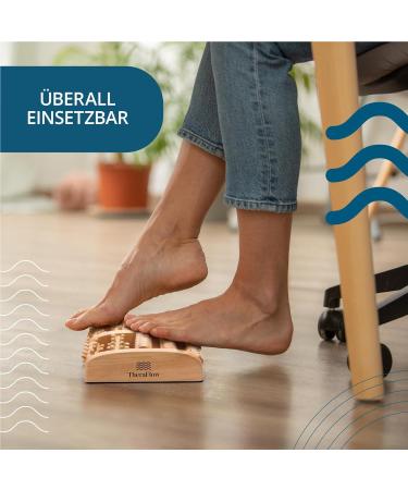 Theraflow Footmuff Roller Wood - X-Large Foot Massage Device with Reflex Zone Card for Circulatory Improvement & Heel Spur Relief - Buy Online on GoSupps.com