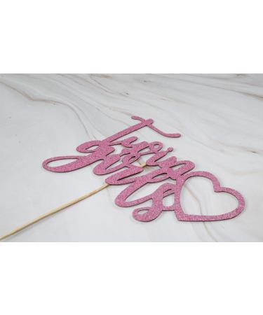 zxyxka Pink Glitter Twin Girls Cake Toppers Baby Shower Party Cake Decorations Welcome Baby Girls Boys Party Decorations Gender Reveal Party Decors - Buy Online on GoSupps.com