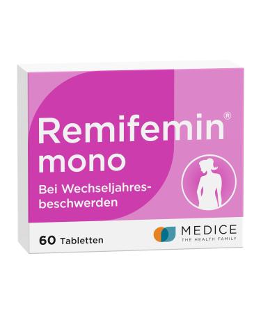 Remifemin Mono 60 tablets for light to medium menopause symptoms - hormone -free - vegetable drug 60 pieces (1 Pack)