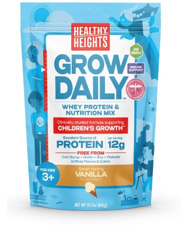 Healthy Height Grow Daily 3 Protein Powder (Vanilla) - Developed by Pediatricians - High in Protein Nutritional Shake - Contains Key Vitamins & Minerals Vanilla 1.3 Pound (Pack of 1)