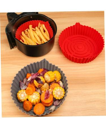 SHOWERORO Silicone Air Fryer Air Fryer Pan Non Stick Baking Pan Silicone Liners for Air Fryer Liner for Bottom of Oven Washable Grey 19X19X6CM - Buy Online on GoSupps.com