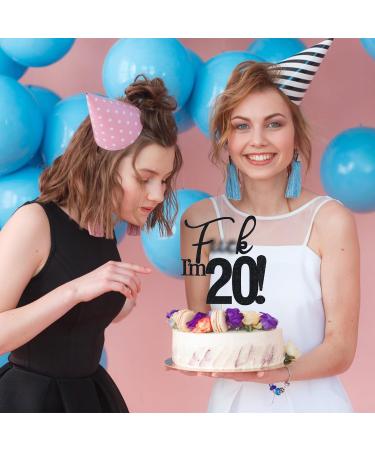 VIKY 20th Birthday Cake Topper | Glittery Tortendeko for Young Girls | Black 20th Birthday Party Decoration - Buy Online on GoSupps.com