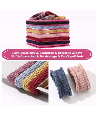Large Stretch Elastic Hair Ties 30 Pack - Non-Slip & Lightweight - Gentle Hold for Thick, Heavy, and Curly Hair - Mixed Colors - Buy Online on GoSupps.com