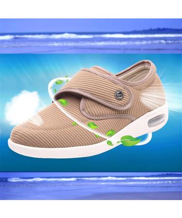 Stylish Women's Diabetic Shoes - Breathable Adjustable Non-Slip for Swollen Feet & Edema - Extra Wide Medical Shoes in Brown - Buy Online on GoSupps.com