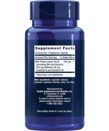 Life Extension Advanced Milk Thistle Supplement - Liver Health Support - Detox with Silymarin Silibinins - 60 Capsules - Buy Online on GoSupps.com