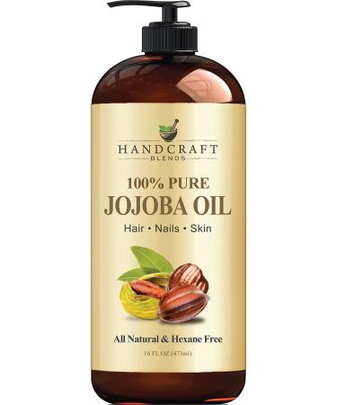 Handcraft Jojoba Oil 16 fl. oz  100% Pure & Natural Jojoba Oil for Skin, Face, and Hair  Deeply Moisturizing Anti-Aging Jojoba Oil for Men and Women Jojoba 16 Fl Oz (Pack of 1)