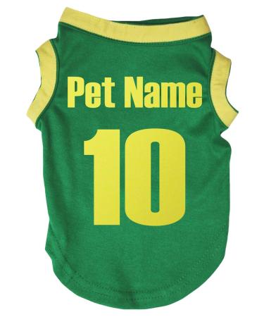 Petitebelle Puppy Clothes Dogs National 10 Cotton Jersey Customizable Green XX-Large