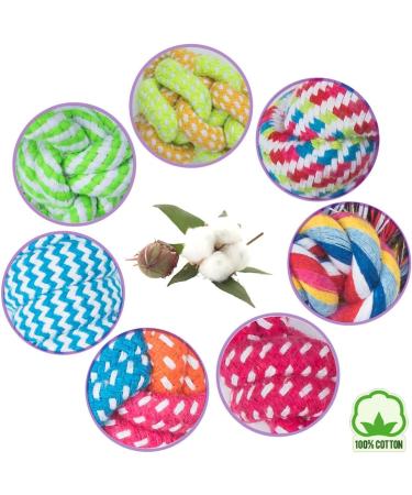 Fonpoo Interactive Dog Toys Set - 10 Natural Cotton Puppy Toys for Teeth Brushing | Perfect for Small & Medium Dogs - Red Frisbee Included - Buy Online on GoSupps.com