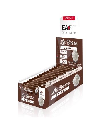 La Barre Gainer EAFIT|Apport de calories|Prise de masse Musculation et autres sport|386calories par barre+25g de prot ines|Sans huile de palme riche en vitamine|Chocolat&Vanilla Cream|16 barres de 90g Chocolate & Vanilla Cream