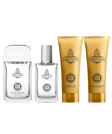 HyBrid & Company Men Trillion Rich Man 4Pcs Gift Set For Men 20ml-Perfume&50ml-Perfume&50ml-After Shave Balm &50ml-Shower Gel - Buy Online on GoSupps.com