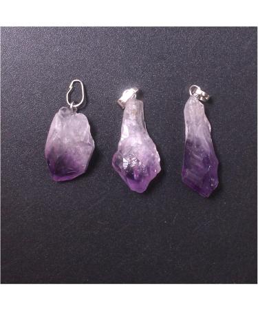 Natural Crystal Rough 50pcs Tiny Amethysts Quartz Crystal Point Pendant Necklace Purple Gemstoness Natural Rough Stones Healing Energy Chakra - Buy Online on GoSupps.com