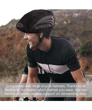 Bicycle Helmet Rain Protection | Waterproof & Windproof Cover | Breathable Dustproof 3PC Reflex Bracelet - Black - Buy Online on GoSupps.com