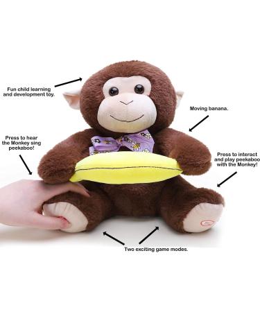 30cm Peekaboo Monkey Plush Toy - Animated Singing Toy with Movable Ears for Development - Buy Online on GoSupps.com