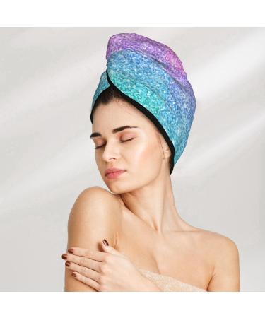 Hair Towel Wrap - Quick Drying Turban with Button | Multicolor Glitter Hair Drying Towel for Fast Absorption - Buy Online on GoSupps.com
