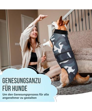 Slowton Dog Recovery Suit - Soft Breathable Anti-Wound Protection for Post-Op Dogs | Zipper & E-Neck Band | M Camouflage - Buy Online on GoSupps.com
