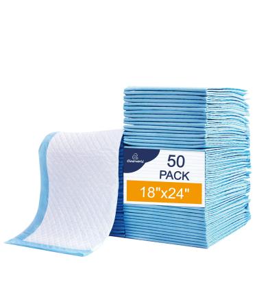 Clearworld 50 Pack Disposable Changing Pad, Waterproof Baby Disposable Underpads, Portable Diaper Changing Mat 3-Layer Leak-Proof,Breathable,Comfortable Always Keep Skin Dry 24x18 18x24 Inch (Pack of 50)