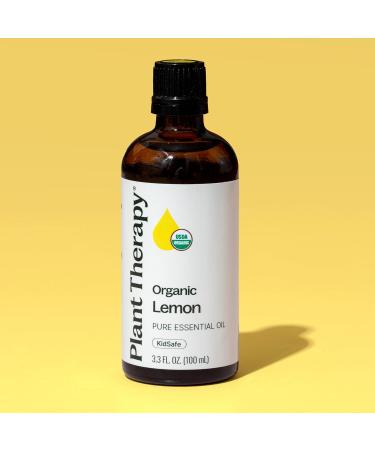 Plant Therapy Organic Lemon Essential Oil 100 mL (3.3 oz) 100% Pure USDA Certified Organic Undiluted Aromatherapy for Cleaning Skin Care and Immune Support - Buy Online on GoSupps.com