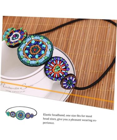 Mikinona Beaded Circle Headband Decorative Hair Ties Boho Jewelry Womens Hair Accessories Rhinestone Headpiece Headbands for Women Vintage Headband Headwear for Women Hair Elastics Fabric - Buy Online on GoSupps.com