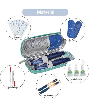 Insulin Cooler Travel Case | Diabetic Pen Carrying Bag with 2 Ice Packs - Green - Buy Online on GoSupps.com