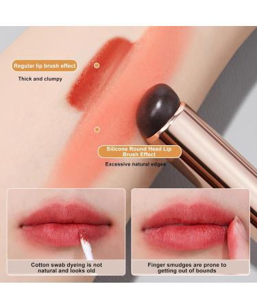 Generic Lipstick Makeup Brush Round Tip Lip Gloss Soft Silicone Brush Portable Lip Smudge Brush Lipstick Contour Brush Beauty Make Up Tool Black*4 - Buy Online on GoSupps.com