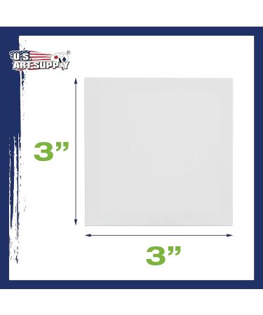U.S. Art Supply 3x3 Mini Professional Primed Stretched Canvas - Pack of 12 Mini Canvases for Painting & Crafts - Buy Online on GoSupps.com