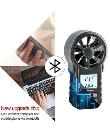Buy Digital Anemometer | XRClif Wind Turbine Knife & Airflow Meter - USB & Bluetooth for Sailing Surfing & Kite Flying - Buy Online on GoSupps.com