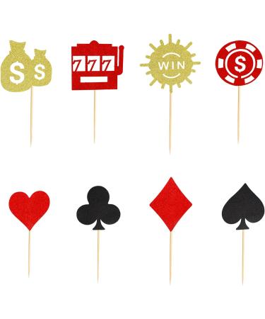 Arthsdite 24 Pcs Casino Poker Theme Party Decorations Poker Heart Cupcake Toppers Las Vegas Casino Night Cake Decorations Playing Card Toothpicks Fruit Food Picks Birthday Party Favors Supplies - Buy Online on GoSupps.com