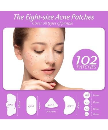 Acne Pimple Patches for Large Zit Breakouts - 102 Hydrocolloid Bandages with Tea Tree & Salicylic Acid - Buy Online on GoSupps.com