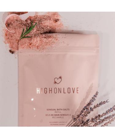 HighOnLove Bath Salts Refill - Aromatherapy Spa Bath Crystals Relaxing Gifts for Women Pink & Epsom Salt Blend (Rosemary Lavender - Buy Online on GoSupps.com