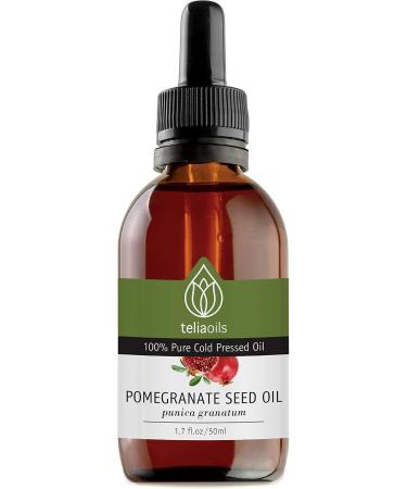 Teliaoils Pomegranate Seed Oil - 100% Pure Organic Cold Pressed Oil For Natural Facial Skin Care - Strong Antioxidant With Anti Aging Action- Unrefined Extra Virgin Pharmaceutical Grade- 50ml - Buy Online on GoSupps.com