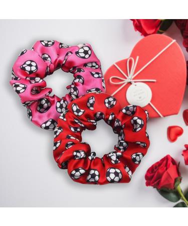 Miaija 8 Pieces Soccer Hair Scrunchies Elastic Football Hair Ties Satin Scrunchy Non Slip Ponytail Holders Hair Bands for Women Girls Random Color - Buy Online on GoSupps.com