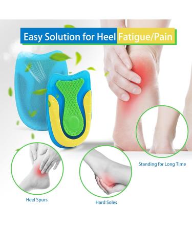 Orthopedic Heel Pillows - Silicone Gel Cushions for Heel Spurs & Plantar Fasciitis Relief | Soft Insoles for Men & Women - 2 Pairs - Buy Online on GoSupps.com