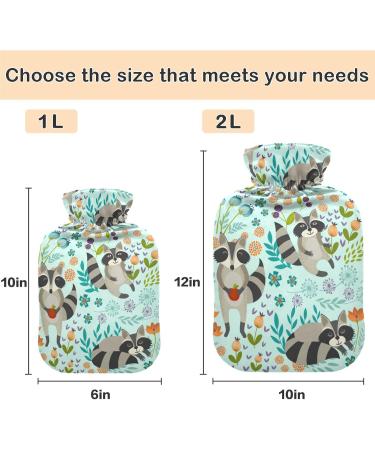 Naanle Cute Raccoon Heat Bottle with Cover | 1L Hot Water Bottle for Bed & Pain Relief | Heat & Cold Therapy - Buy Online on GoSupps.com