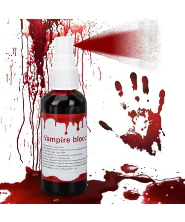 Halloween Fake Blood Makeup Spray Blood Splatter for Zombie Monster Vampire Clown Costume Cosplay Makeup Halloween SFX Vampire Blood Special Effects Makeup Red