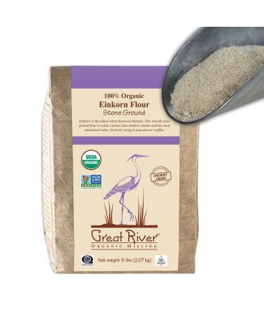 Great River Organic Milling Einkorn Flour 5 lbs - Pack of 4 | Stone Ground Ancient Grain Specialty Flour - Buy Online on GoSupps.com