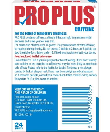 Pro Plus 24 Caffeine Tablets - Sugar Free 24 Count (Pack of 1) - Buy Online on GoSupps.com