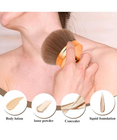 Extra Large Kabuki Makeup Brush - Streak-Free Self Tan Back Applicator | Unblemished Oval Face & Leg Application - Rose Gold - Buy Online on GoSupps.com