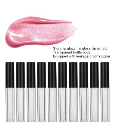 10 Pack 1.5ml Transparent Lip Gloss Tubes - Refillable DIY Lip Balm Containers with Rubber Inserts - Black - Buy Online on GoSupps.com