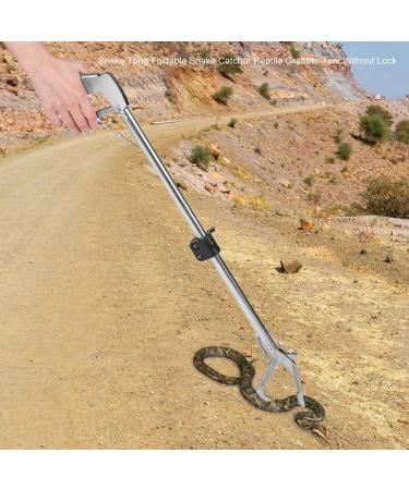 Zerodis Snake Tong & Clamp Catcher - Foldable Stainless Steel Snake Grabber for Safe Handling (100cm) - Ideal Reptile Hunting Tool - Buy Online on GoSupps.com
