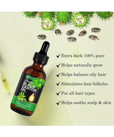 Organic Jamaican Black Castor Oil - 60ml Cold Pressed Massage Oil for Hair Eyelash & Skin Moisture | Aromatherapy & Growth Stimulator - Buy Online on GoSupps.com