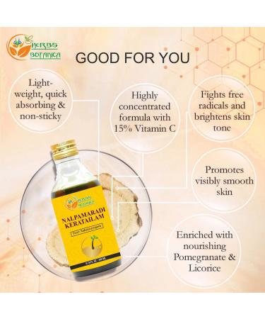 Herbs Botanica Nalpamaradi Thailam Skin Radiance Treatment Oil 200ml - Ayurvedic Oil with Turmeric & 15 Herbs for Skin, Face & Body - Buy Online on GoSupps.com