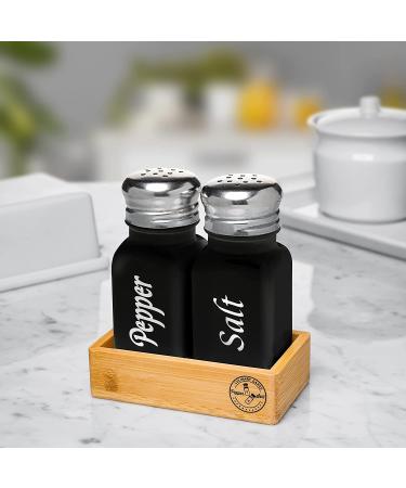 Glass Farmhouse Salt and Pepper Shakers Set - Rustic Black Kitchen Decor - Ideal for Home, Restaurant, or Wedding Gifts - Buy Online on GoSupps.com