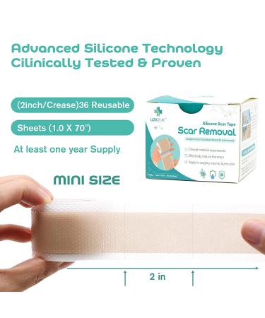 Medical Grade Silicone Tape for Scar Removal - 1'' X 70'' Roll with 5cm Crease, Keloid & Bump Treatment - Easy Tear, Scissor-free - 1 Count - Buy Online on GoSupps.com