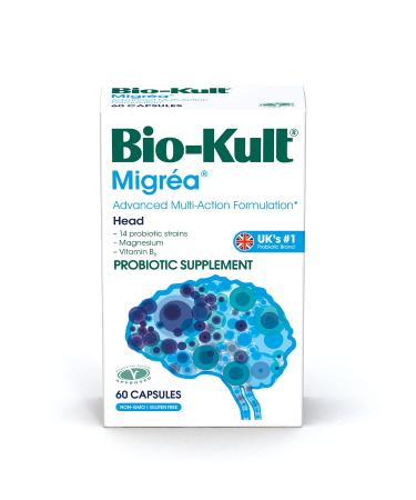 Bio-Kult Migr a Advanced MultiStrain Probiotics with Magnesium Citrate Vitamin B6 60 Unflavored 60 Count